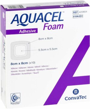 Aquacel Foam Adhäsiv 8x8 cm Verband