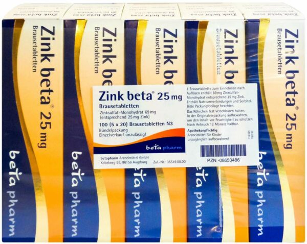 Zink Beta 25 100 Brausetabletten