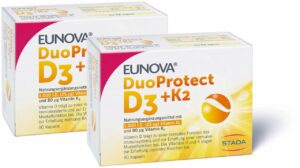 Eunova DuoProtect D3 + K2 1000 I.E. 2 x 90 Kapseln