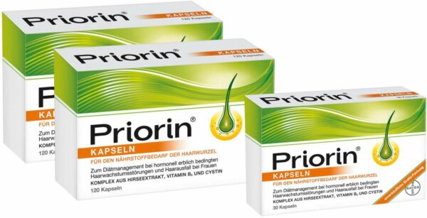 Priorin Vorteilsset 2 x 120 Kapseln + gratis 30 Kapseln