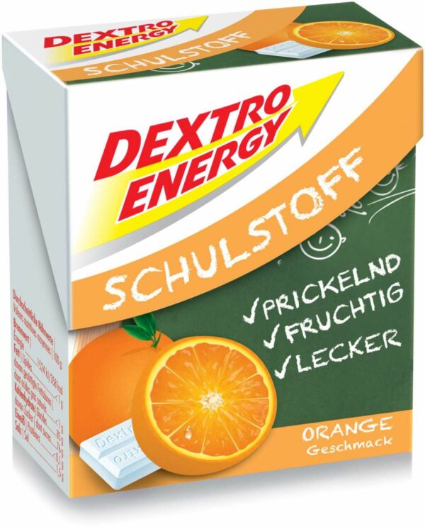 Dextro Energy Schulstoff Orange 50 G Täfelchen