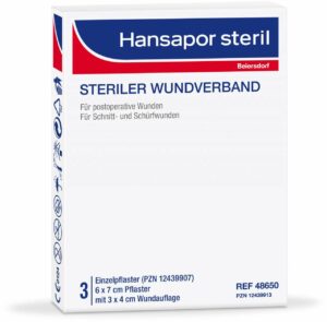 Hansapor Steril Wundverband 6 X 7 cm 3 Stück