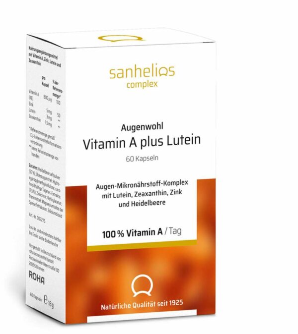 Sanhelios Augenwohl Vitamin A Plus Lutein 60 Kapseln