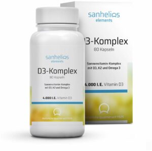 Sanhelios D3-Komplex Mit K2 und Omega 3 80 Kapseln