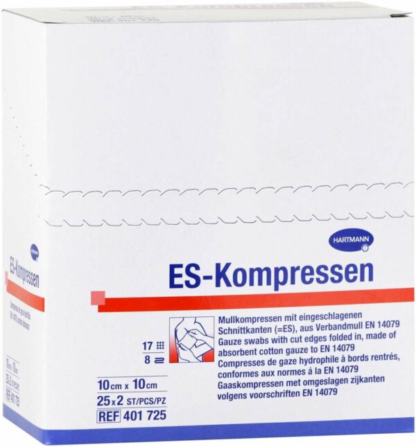 Es-Kompressen Steril 10 X 10 cm 8fach 25 X 2 Kompressen