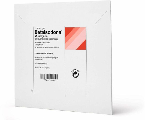 Betaisodona Wundgaze (salbengaze) 10 X 10 cm 10 Stück