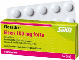 Floradix Eisen 100 mg Forte 20 Filmtabletten