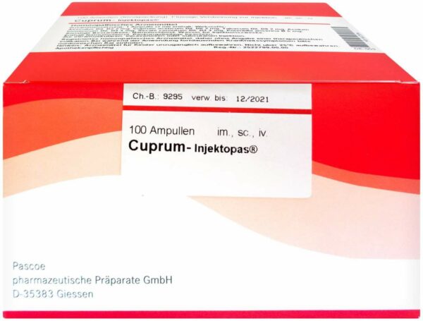 Cuprum Injektopas 100 X 2 ml Ampullen