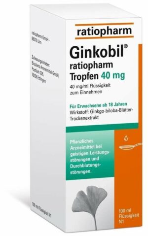 Ginkobil Ratiopharm Tropfen 40 mg 100 ml