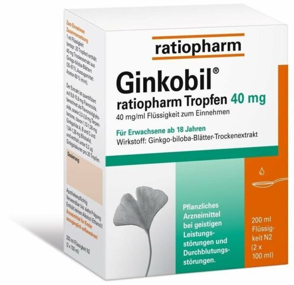 Ginkobil Ratiopharm Tropfen 40 mg 200 ml