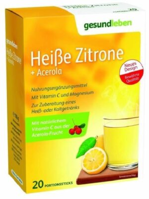 Gesund Leben Heiße Zitrone + Acerola Pulver 20 Sticks