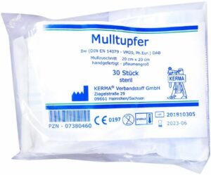 Mulltupfer 20x20cm Pflaumengroß Steril 30 Tupfer