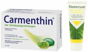 Carmenthin bei Verdauungsstörungen 42 magensaftresistente Kapseln + gratis Hametum Medizinische Hautpflege 20 g Creme