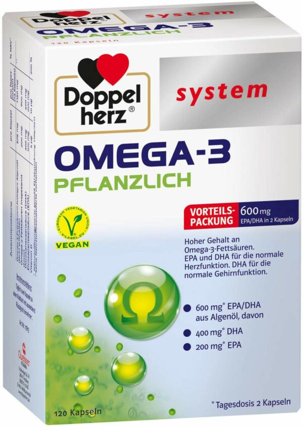 Doppelherz System Omega-3 Pflanzlich 120 Kapseln