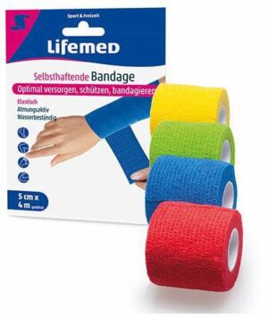 Selbsthaftende Bandage 3er Set farbig sortiert