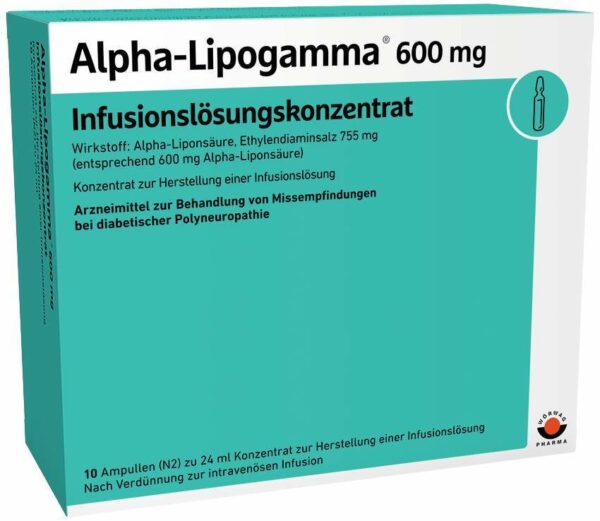 Alpha Lipogamma 600 mg Infusionslösungskonzentrat 10 X 24 ml