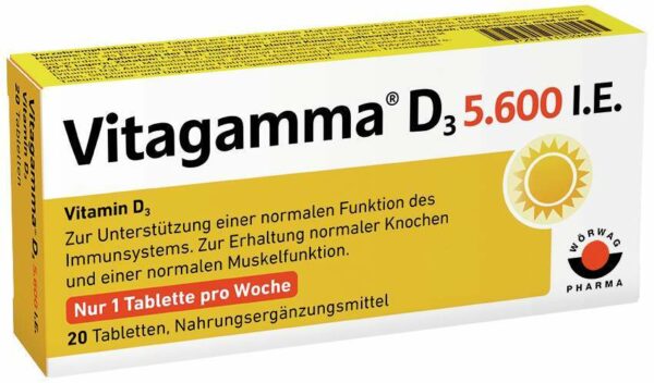 Vitagamma D3 5.600 I.E. Vitamin D3 20 Tabletten