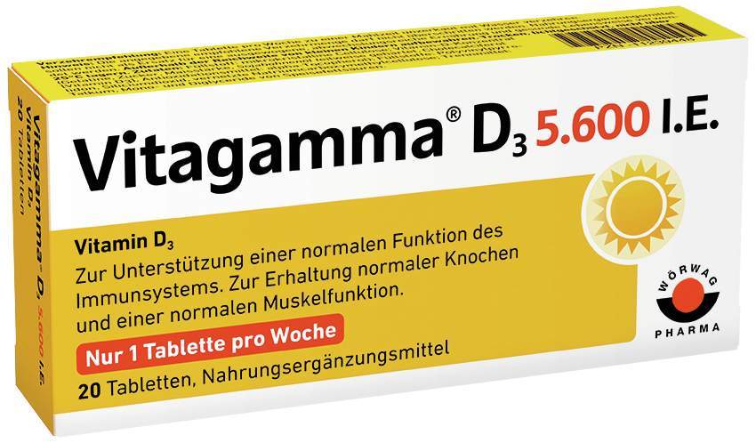 Vitagamma D3 5.600 I.E. Vitamin D3 20 Tabletten