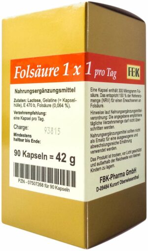 Folsäure 1x1 Pro Tag Kapseln