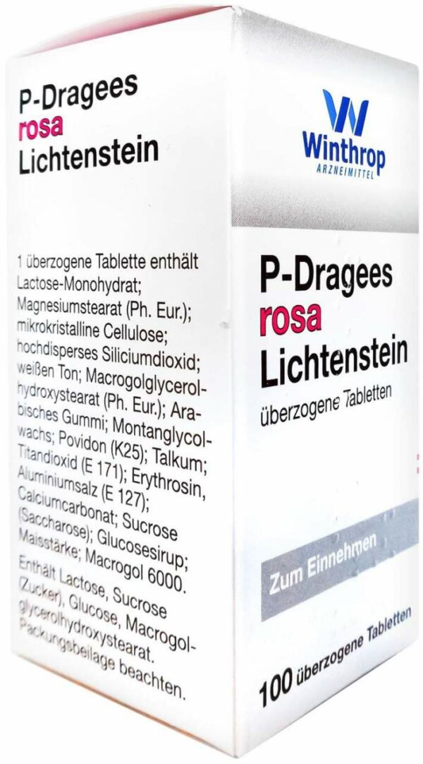 P Dragees Rosa Lichtenstein 100 Stück