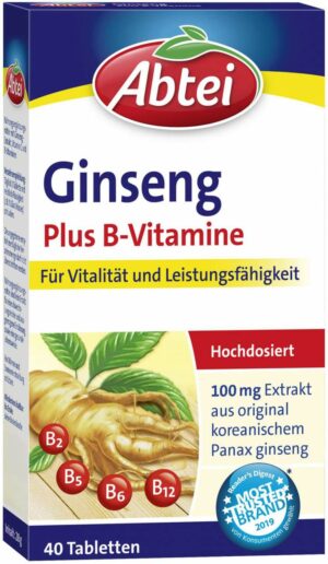 Abtei Ginseng Plus B Vitamine 40 Tabletten