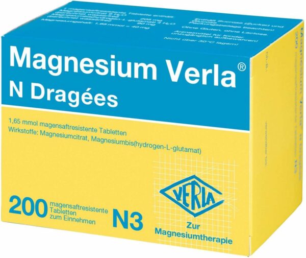 Magnesium Verla N 200 Dragees