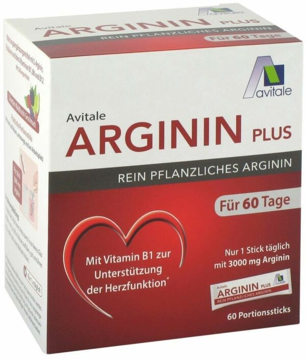 Arginin Plus Vitamin B1+B6+B12+Folsäure 60 Sticks