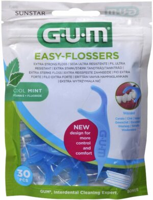 Gum Easy-Flossers Zahnseidesticks 30 Stück + Reiseetui