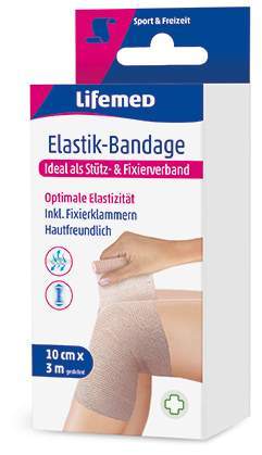 Elastik-Bandage 10 cmx3 m inkl. 4 Fixierklammern