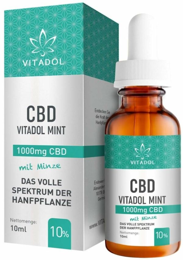 CBD 10% Bio Hanfextrakt Öl Vitadol mint 10 ml