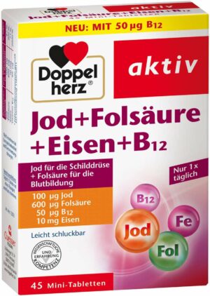Doppelherz Jod + Folsäure + Eisen + B12 45 Mini-Tabletten
