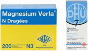 Magnesium Verla N 200 Dragees + Biochemie DHU Nr.7 Magnesium phosphoricum D6 200 Tabletten