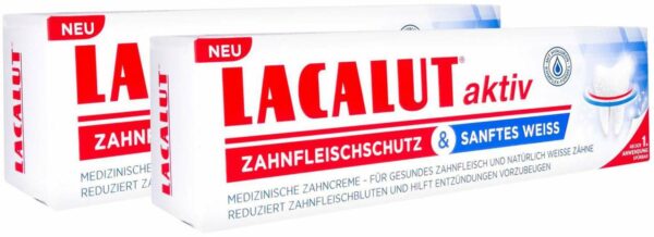 Lacalut Aktiv Zahnfleischschutz & Sanftes Weiss 2 x 75 ml Zahnpasta