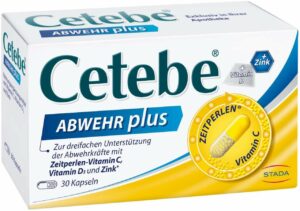 Cetebe Abwehr plus Vitamin C+Vitamin D3+ Zink 30 Kapseln