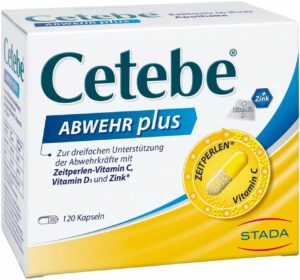 Cetebe Abwehr plus Vitamin C + Vitamin D3 + Zink 120 Kapseln