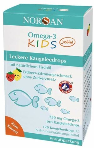 Norsan Omega-3 Kids Jelly Dragees 120 Stück Vorratspackung