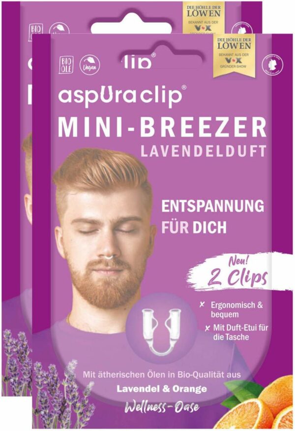 Aspuraclip Mini-Breezer Lavendel 2 x 2er Set