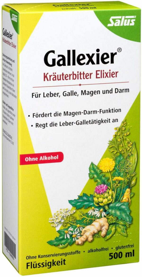Gallexier Kräuterbitter Elixier Flüssigkeit zum Einnehmen 500 ml
