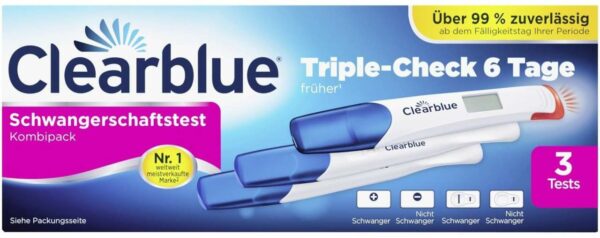 Clearblue Schwangerschaftstest Triple Check Ultra Früh 3er Set