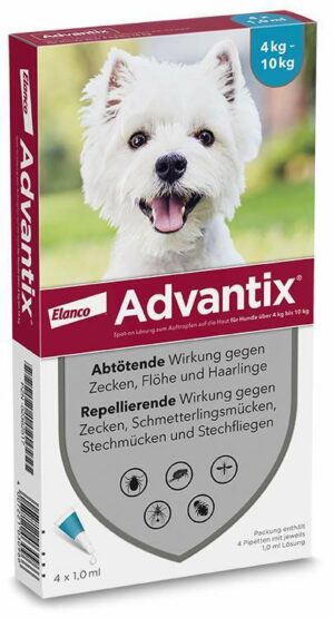 Advantix Spot-On Hund 4-10 kg 4 x 1 ml Lösung