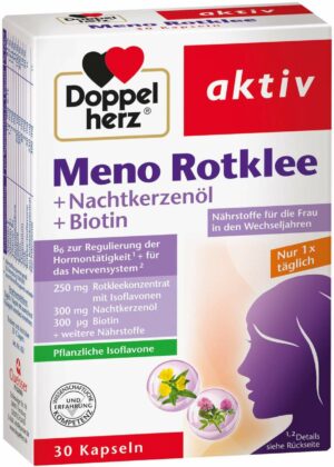 Doppelherz Aktiv Meno Rotklee + Nachtkerzenöl + Biotin 30 Kapseln