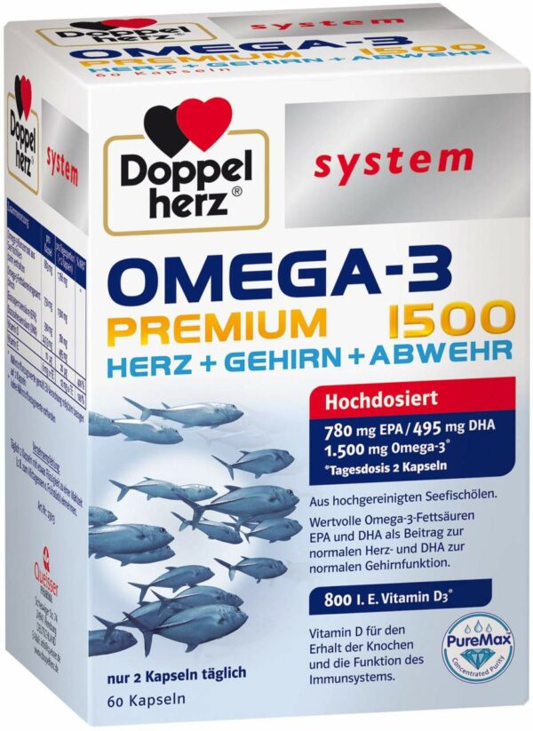 Doppelherz Omega-3 Premium 1500 System 60 Kapseln