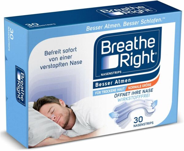 Besser Atmen Breathe Right 30 Nasenpflaster Normal Transparent