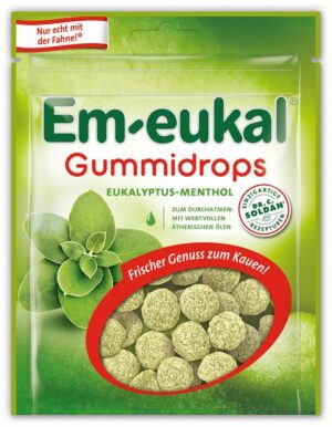 Em Eukal Gummidrops Eukalyptus - Menthol Zuckerhaltig 90 G Bonbons