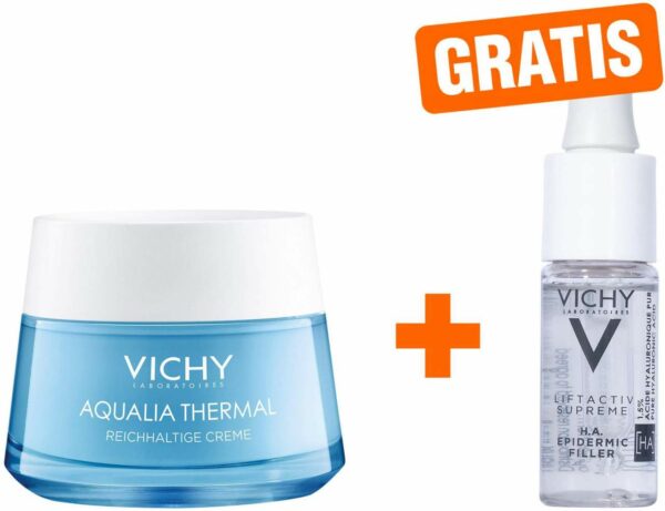 Vichy Aqualia Thermal reichh.Feuchtigkeitspflege 50 ml Tiegel + gratis Vichy Liftactiv Epidermic H.A. Filler Konzent10ml