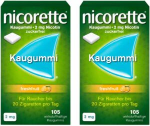 Nicorette 2 mg freshfruit Kaugummi 2 x 105 Stück