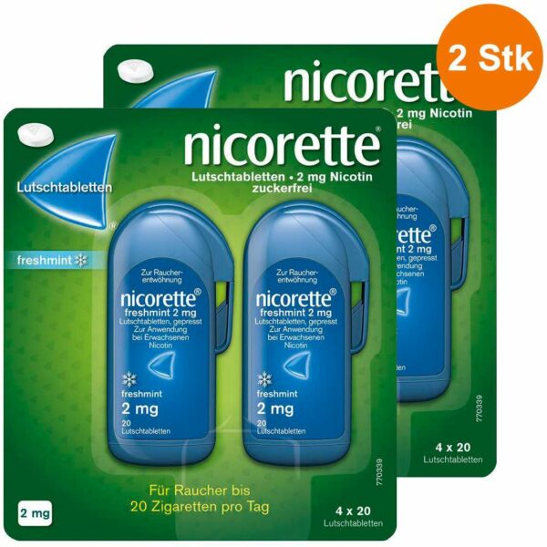 Nicorette Freshmint 2 mg 2 x 80 Lutschtabletten
