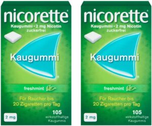 Nicorette 2 mg freshmint Kaugummi 2 x 105 Stück