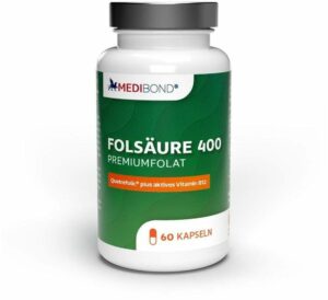Folsäure 400 Premiumfolat Medibond 60 Kapseln
