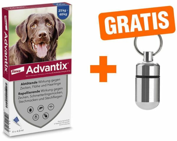 Advantix Spot-On Hund 25-40 kg 4 x 4 ml Lösung + gratis Adresskapsel